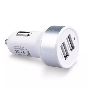 Chargeur de voiture double USB en métal mini 5V 2.1A à charge rapide, adaptateur de chargeur de téléphone portable de voiture à 2 ports, chargeur double USB - Product Image 1