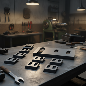 Kit de lames de broyeur en acier allié, 9 lames mobiles et 2 lames fixes, modèle D0100X38RB2, 2,2 kW, qualité industrielle - Product Image 2