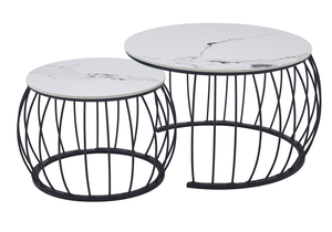 Mesa de Centro Moderna de 2 Niveles con Tapa de Vidrio Templado, Estante de Ratán de <span class=keywords><strong>PVC</strong></span> y Patas de Metal para Sala de Estar - Product Image 4