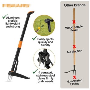 Stand up <b>Weed</b> Puller with Foot Pedal, Adjustable Long Handle Garden Weeder Root Remover <b>Tool</b> for Lawn Dandelion - Product Image 6