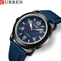 CURREN 8454 erkek büyük sayılar izle kauçuk kayış kol saati su geçirmez spor japonya Movt kuvars saatler erkekler