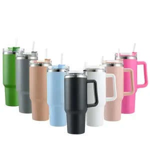 Hot bán biểu tượng tùy chỉnh du lịch cách điện Tumbler cốc thép không gỉ xe gắn 40 oz cốc nước với xử lý