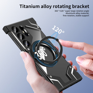 Custodia Magnetica Senza Cornice in Metallo con Rotazione e Cavalletto Invisibile, Antiurto Rigida <span class=keywords><strong>per</strong></span> Samsung S22 S24 S25 S23 S26 Ultra - Product Image 3