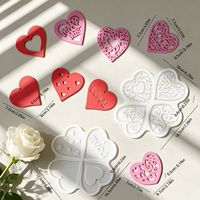 Cetakan Silikon Liontin Hati Berongga Ornamen Gantung Hati CINTA DIY Cetakan Resin Plester Aromaterapi Valentine