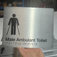Plaque en braille personnalisée Panneau de signalisation en aluminium Panneau de sortie tactile Panneaux de toilettes en aluminium brossé