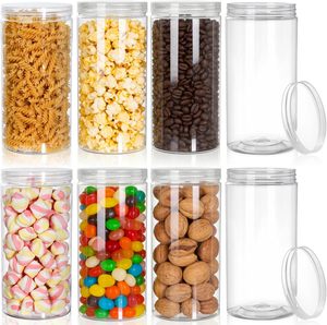VANTUR Brand PET Plastic Screw Top 200ml 300ml 500ml Clear Cylinder <b>Food</b> <b>Jars</b> Lid Skin Care Cream Large Capacity Heat Transfer - Product Image 1