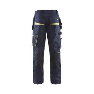 BLAKLADER - 149613308633C62 Pantalon de service stretch avec poches à clous Bleu marine foncé/jaune-PANTALON DE TRAVAIL EAN 7330509893166 - Product Image 2