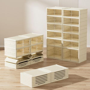 <span class=keywords><strong>Prix</strong></span> de gros : Organisateur de rangement à chaussures pliable en PP anti-poussière à 6/8/10 niveaux, Étagères et unités de rangement pour chaussures, Achat en gros - Product Image 3