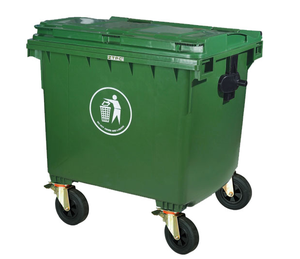 Flat Lid Plastic Garbage Waste Bin Covers <strong>Outside</strong> Mobile 1100 Liter Outdoor <strong>Trash</strong> Can <strong>Storage</strong> Container for Park Street Use - Product Image 1