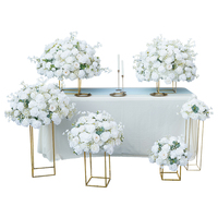 Boule de fleurs artificielle en soie rose blanche et gypsophile de 30/40/50/60/70/80 cm pour centre de table, décoration de toile de fond de mariage, accessoires pour événements et fêtes L2356