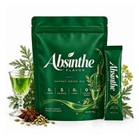 WELLBODY Préparation instantanée en poudre saveur Absinthe, sans alcool, 0 sucre, 0 glucides, pour cocktails sans alcool de fête, 30 bâtonnets, 150g, OEM/ODM