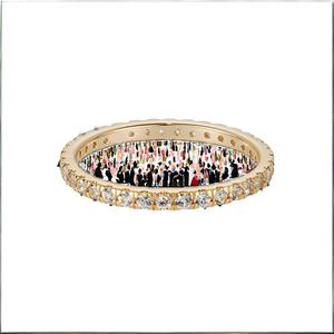 แหวนเงินแท้ชุบทองคำขาวประดับเพชร CZ ดีไซน์งู คลาสสิก สำหรับงานแต่งงาน วันครบรอบ หรือหมั้น สวมซ้อนกันได้ - Product Image 2