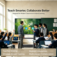 Tableau blanc interactif sans fil 4K AI 55/65 pouces pour l'éducation et l'enseignement, écran tactile intelligent, fréquence de touche 6ms, usage intérieur