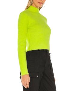 Fait sur mesure automne hiver dames néon <span class=keywords><strong>pull</strong></span> femmes <span class=keywords><strong>pull</strong></span> col roulé culture chandails - Product Image 2