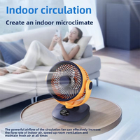 Ventilateur de table USB intelligent, batterie 2400 mAh ou alimentation secteur, 2 couleurs, plusieurs vitesses, silencieux, pour bureau