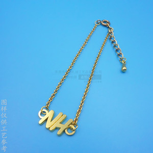 Pulsera de Aleación de Zinc Fundida a Presión Personalizada, Chapada en Oro, con Letra Inglesa, Joyería para Mujer, Regalo Promocional - Product Image 2