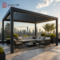 Pergola pliante en aluminium pour l'extérieur, gazebo, pavillon avec toit motorisé pour hôtel, restaurant et projets commerciaux