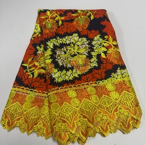 Wax African Cotton Fabric With <strong>Embroidery</strong> Laces African With <strong>Embroidery</strong> Lace <strong>Material</strong> Sewing French Lace Fabric for Dress - Product Image 6