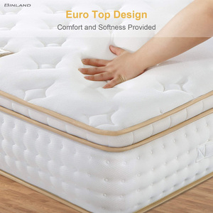 Fireproof UK Standard pillow top pocket spring mattress Comfort Bamboo Fiber Quilting Full Twin Size 12 Inch Cool Gel foam