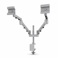 Nouveau support d'écran double pour atelier, à bras articulé, rotation 360°, base à œillet, ressort mécanique en acier, plaque VESA, charge 10kg