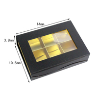 Boîte rigide en carton écologique de luxe avec insert doré, boîte cadeau personnalisée pour chocolats avec compartiments, dotée d'un fermeture magnétique UV mate