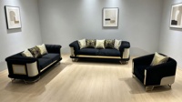Neuestes Komfortables Europäisches Wohnzimmer-Sofa-Set Luxuriöse Samt-Schwamm-Gefüllte 1-2-3-Sitzer Couch für Zuhause & Hotel