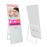 Pantalla Digital Portátil VETO, Tipo A-Frame, 32, 43, 49, 55 Pulgadas, FHD, para Publicidad en Cafés, Menús, Tiendas, Eventos y Promociones