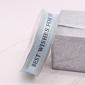 Luxury 38mm <b>Wired</b> Eco-friendly Satin <b>Ribbon</b> Spool Printed for Wedding Birthday or Christmas Custom Gift Wrapping From China - Product Image 4