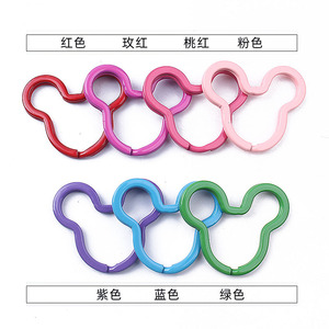Colour Stainless Steel Keyring Key Chain Split Metal Key Rings Star Heart DIY Keychains Accessory Bulk Clasps Keychain <strong>Hook</strong> <strong>Loop</strong> - Product Image 6