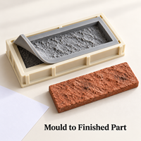 Coque en résine Tietuo + noyau en élastomère, moule à effet brique en PU C257-G5, composant imitation bois, atelier de moulage propre