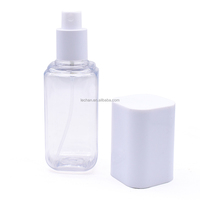Flacon pulvérisateur en plastique PET pour cosmétiques, avec bouchon cylindrique, 80/100/120 ml, surface sérigraphiée, pour faux cils, vente en gros