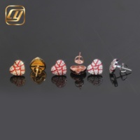 Pendientes de tuerca de moissanita con diseño de corazón roto, plata S925, esmalte rojo craquelado, totalmente pavimentados, corte brillante, diamante VVS, estilo Hip Hop, certificado GRA