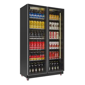 Resfriador com display de bebidas frio, mini garrafa de cerveja, 2 portas, geladeira