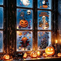 Autocollants de fenêtre en vinyle 3D autocollants personnalisés ECO pour Halloween, décalcomanies pour vitrine de magasin