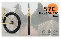 Cadre de vélo de gravier en carbone avec boîte à outils, pneus 700x57C max, freins à disque, passage des câbles entièrement intégré