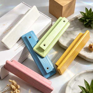 Custom Painted Wooden Furniture Knob For Cabinet Drawer Dresser <b>Wardrobe</b> Modern Decorative Wood Handle OEM Manufacturer - Product Image 5