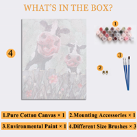 Kit de peinture par numéros OEM multi-tailles, fait main, avec loupe à contour clair, pigment comestible, scellé sous vide