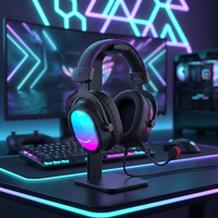 Casque de jeu FIFINE H16, son surround virtuel 7.1, casque supra-auriculaire pour joueurs avec éclairage RVB, casque avec micro ANC
