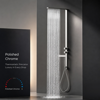 Ensemble de douche mural en acier inoxydable 304 à température constante, haute pression, avec cartouche céramique, effet pluie et cascade, pour appartement
