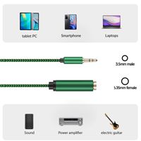 Cable de Transmisión de Audio de Alta Calidad, Trenzado de PVC, Chapado en Oro, de 3.5mm a 6.35mm, Macho a Hembra, para Micrófono de 6.35mm