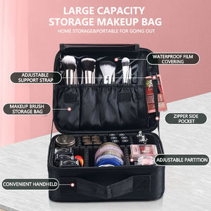 حقيبة مكياج مخصصة مع حافظة صلبة مقاومة للماء، منظم مستحضرات تجميل للسفر للمحترفين - Product Image 2