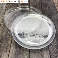 Assiettes de fête en plastique transparent de 9 pouces, assiettes rondes rigides en cristal, élégantes assiettes à dîner pour la restauration, les mariages