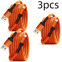 Kabel Pengisi Daya Cepat USB 2.0 ke Tipe C 7A, Kabel Data Berjaring untuk Ponsel Android, Tablet, dan Power Bank