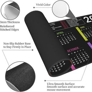 Tùy chỉnh kích thước in ấn 2025 lịch chuột Pad khâu cạnh máy tính Mousepad máy tính máy tính xách tay Chuột Mat Quà tặng khuyến mãi - Product Image 4