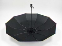 Parapluies pliants entièrement automatiques à 10 baleines avec logo personnalisé, poignée en bois de haute qualité, résistants au vent, en pongé 190T, pour cadeaux d'affaires