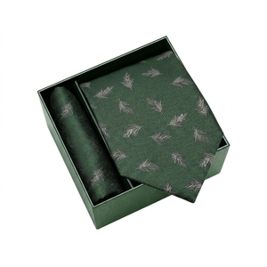 Conjunto de Corbata y Pañuelo de Bolsillo para <span class=keywords><strong>Hombre</strong></span>, de Seda Estampada de Alta Calidad con Diseño Nupcial y Estampado Integral - Product Image 1