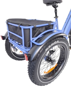 Triciclo eléctrico de neumático grueso, bicicleta eléctrica de 3 ruedas, triciclo de tres ruedas, triciclo eléctrico de carga para adultos para pasajeros con asiento trasero - Product Image 5