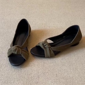 Nuevas sandalias de tacón grueso con correa cruzada de ante francés y punta abierta para mujer 2026, sandalias deslizantes con cubierta trasera que combinan con todo. - Product Image 4