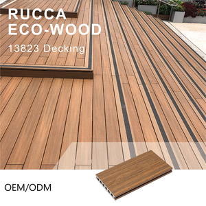 Contemporanea tavola di plastica trasparente in <span class=keywords><strong>legno</strong></span> e plastica composita Decking WPC Co estrusione pavimenti <span class=keywords><strong>per</strong></span> esterni tavole 138*23mm disponibili - Product Image 1
