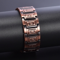 Bracelet magnétique en cuivre avec croix grecque en relief, style antique, pour la santé et le soulagement de la douleur, bijoux pour hommes et femmes, vente en gros, personnalisable OEM